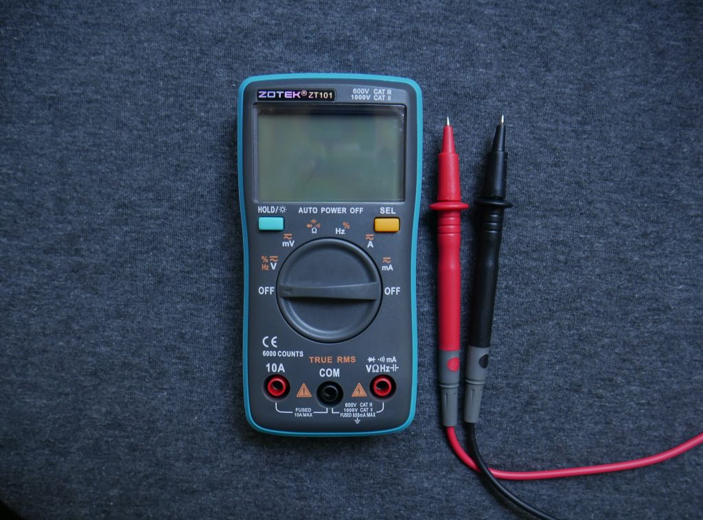 Blue digital multimeter