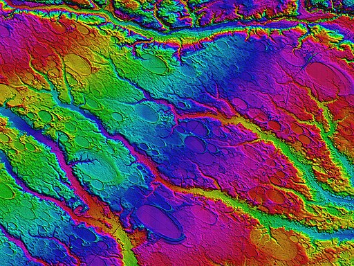 Closeup LiDAR topographical map