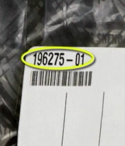 Closeup of an alternate part number, circled in yellow