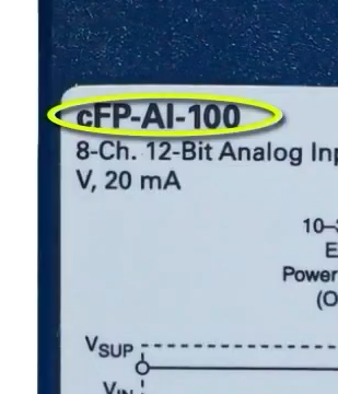 Model name circled on the left of an NI part