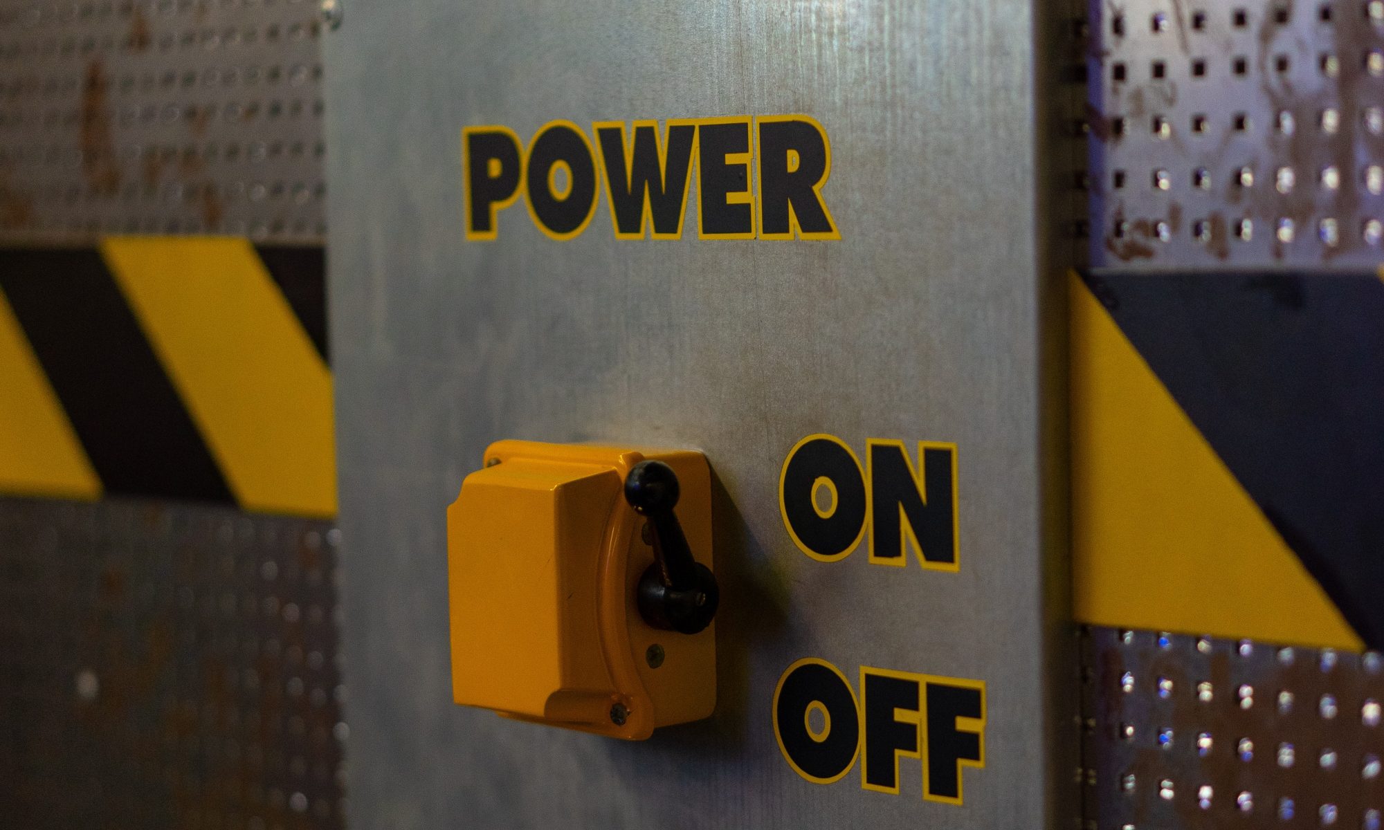 Closeup of industrial power switch