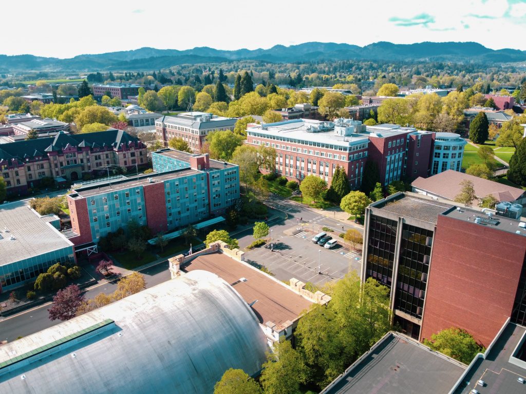 Birdseye view of Oregon State University campus