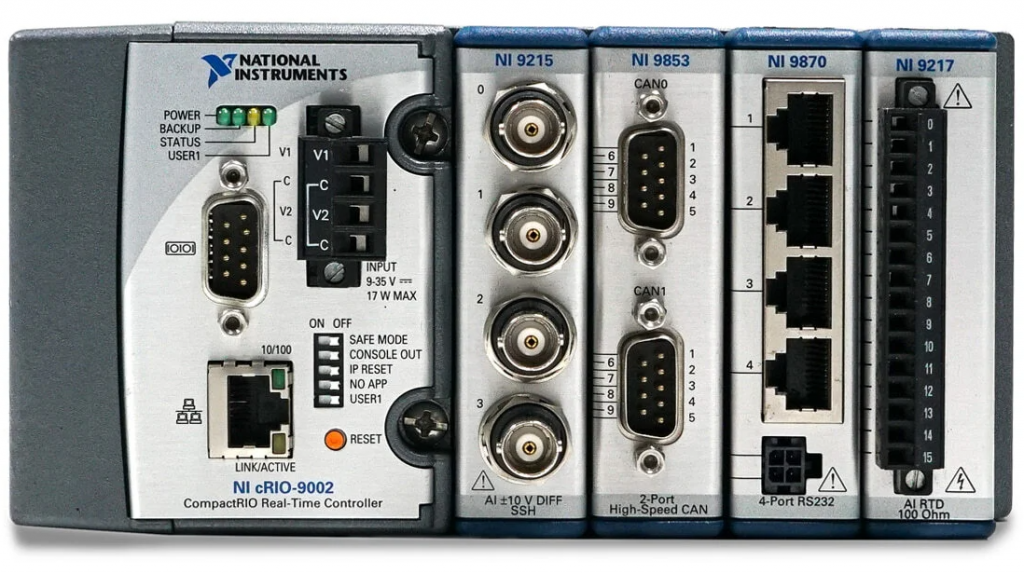 The NI cRIO-9002 chassis with 4 C series modules plugged in