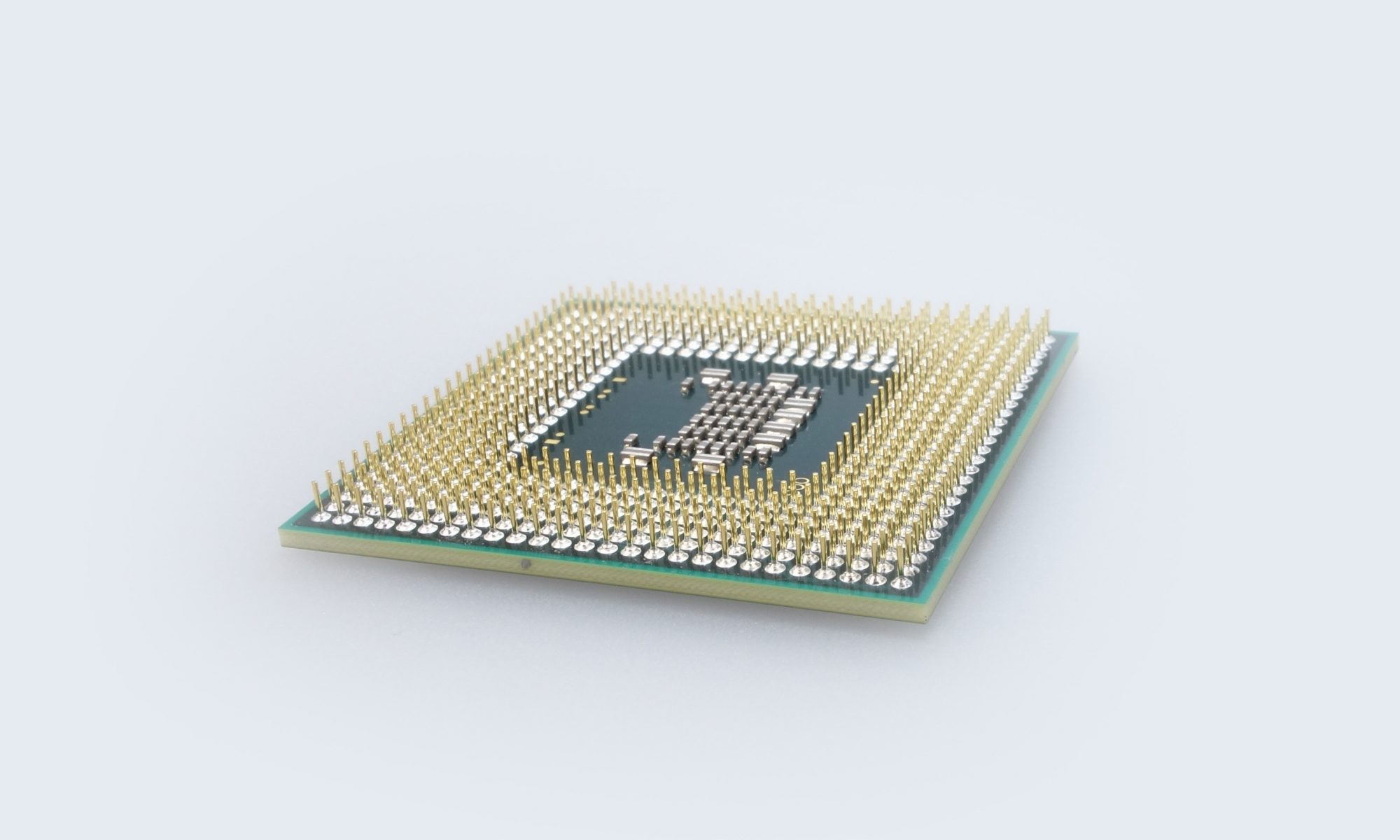 Closeup of a central processing unit chip for a computer