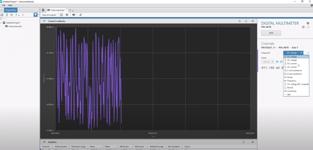 Screenshot of InstrumentStudio software