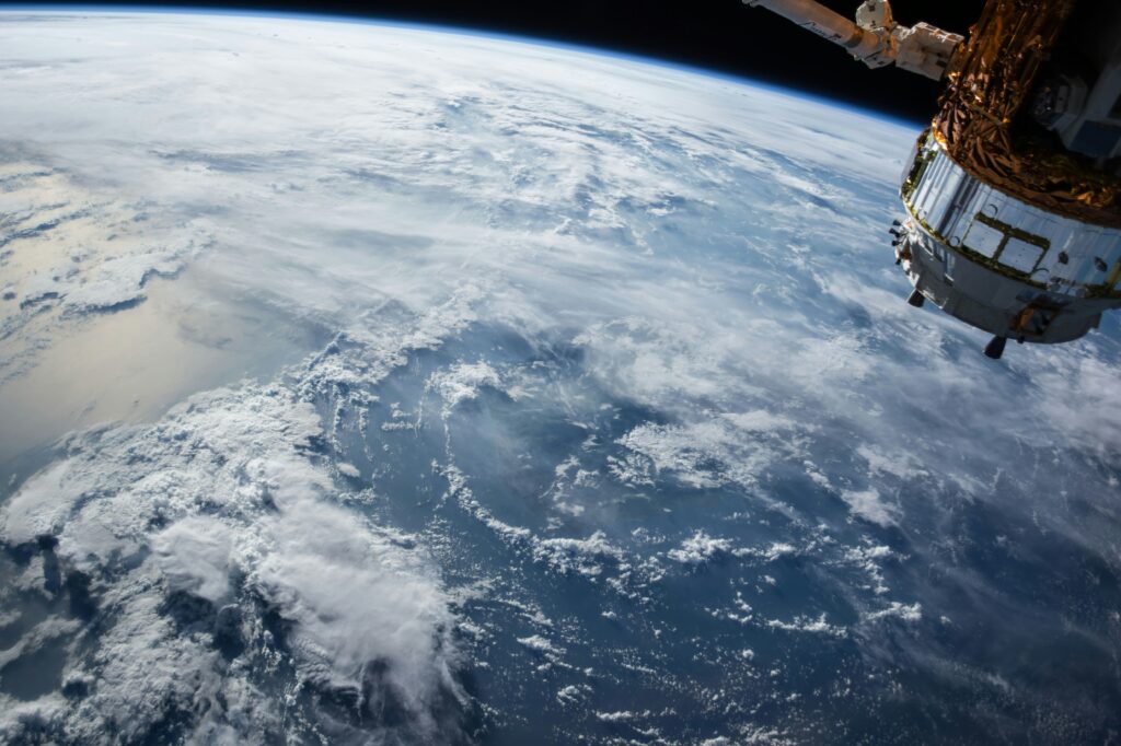 Picture of clouds above the ocean from space