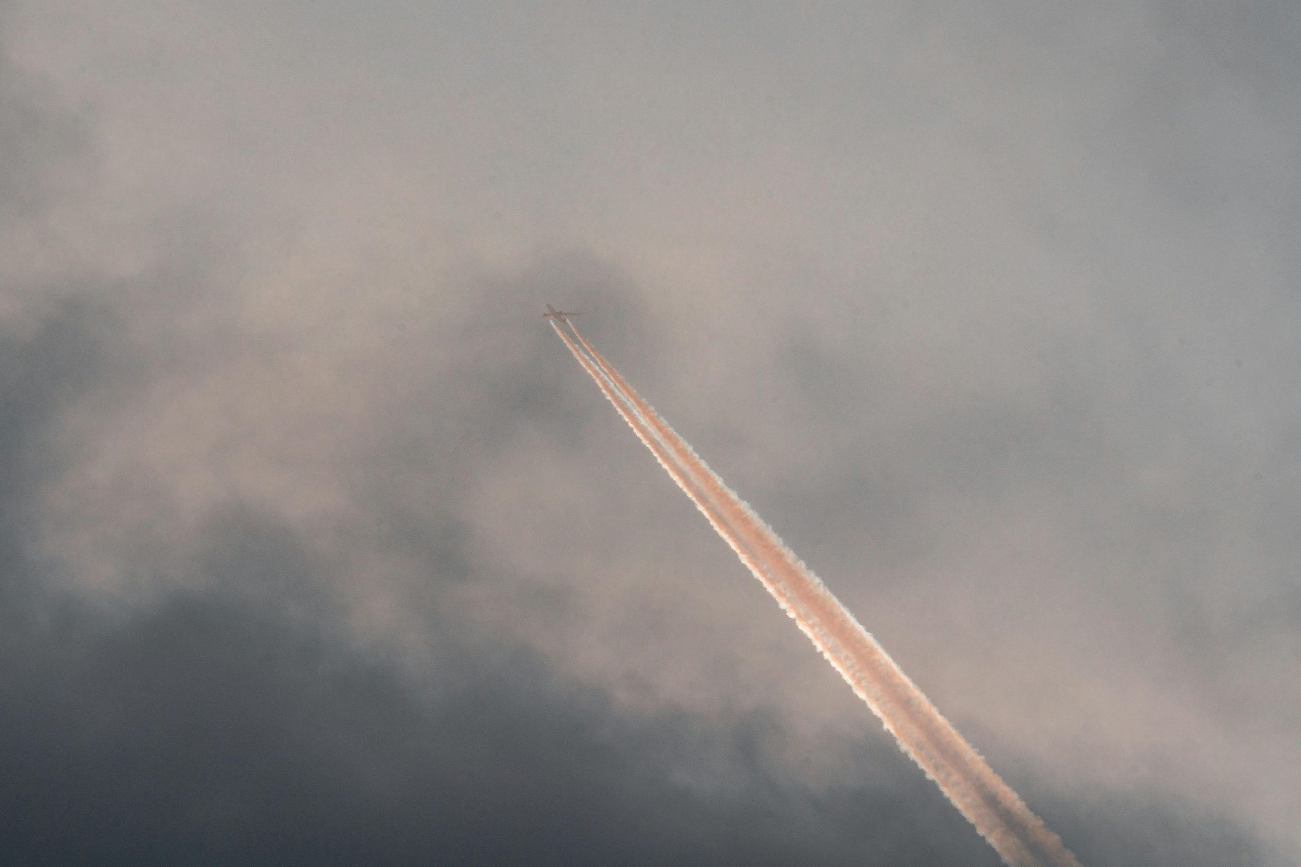 airplane taking off into the sky