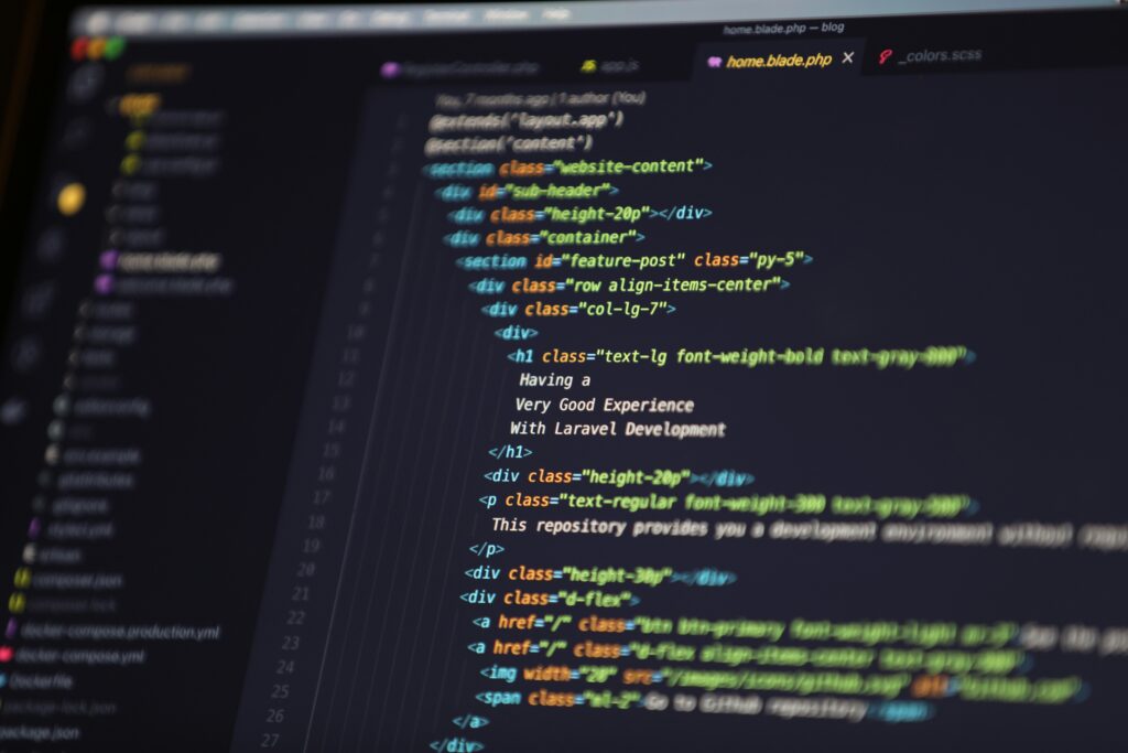 Example of python code on a screen