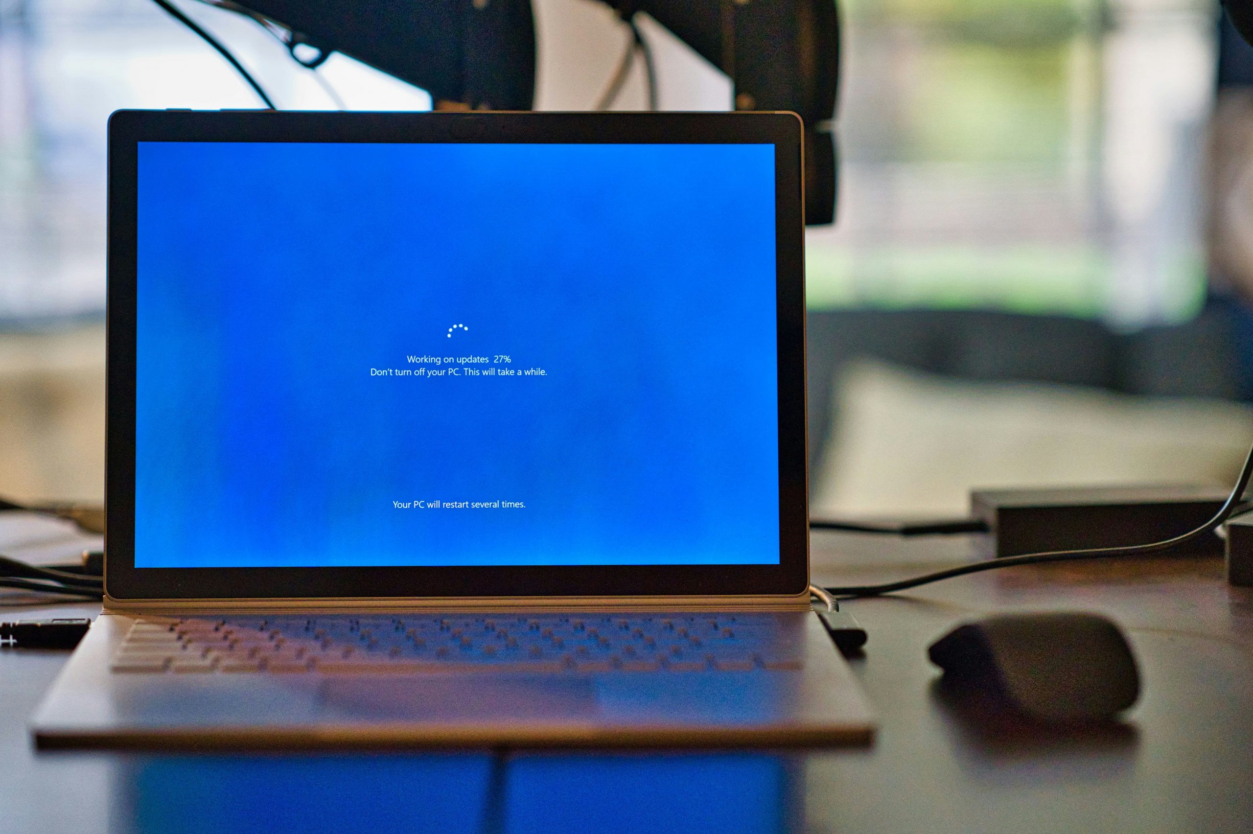 Laptop running Windows updates