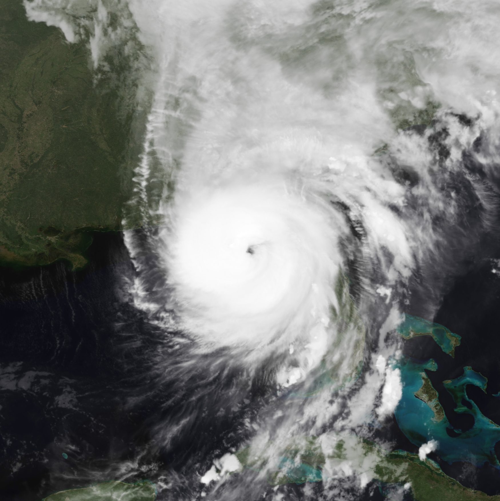 View of Hurricane Helene approaching Florida in 2024