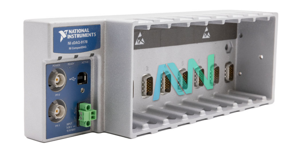 Angled view of the NI cDAQ-9178 chassis