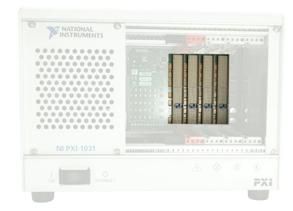A PXI chassis with standard backplane connections