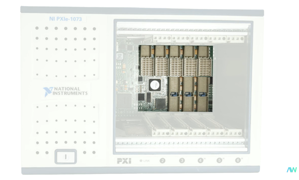 A PXIe chassis with hybrid backplane connections